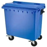 M&uuml;llcontainer ESE blau 770 L mobiler M&uuml;llcontainer mit geringer Tiefe