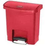 Treteimer Rubbermaid Slim Jim Kunststoff rot 15 L Tretabfallbeh&auml;lter mit Pedal an