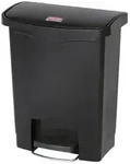 Treteimer Rubbermaid Slim Jim Kunststoff schwarz 30 L Tretabfallbeh&auml;lter mit Pedal
