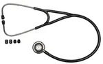 Schwestern Stethoskop Ampri Med Comfort Flachstethoskop schwarz