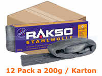 Stahlwolle Rakso Sortenreine Stahlwollebänder 0 mittel Karton Karton mit 12 Pack a