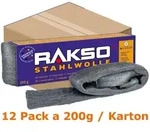 Stahlwolle Rakso Sortenreine Stahlwolleb&auml;nder Sorte 0 mittel 200g je Pack, aus 1