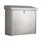 Wandbriefkasten Burg W&auml;chter Briefkasten Comfort Silber aus verzinktem Edelstahl