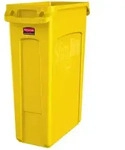 Rubbermaid Slim Jim mit Luftschlitze 87 L Gelb VB 227963 ohne Recyclingsymbol, mit
