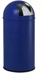 M&uuml;lleimer EKO Pushbin blau 40 L Edelstahl Abfallbeh&auml;lter mit Pushdeckel