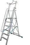 Stufen Stehleiter Krause 8 Stf. Plattform, Sicherheitsb&uuml;gel stabile Quertraverse mit