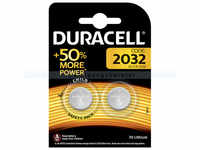 Batterien Duracell Knopfzelle DL/CR 2032 2 Stück im Blister, 3 V Lithium, Kapazität