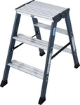 Krause 125804, Doppelleiter Krause Monto SePro D eloxiert 2x3 Stufen aus Aluminium,