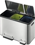 EKO 31718276, M&uuml;lltrennsystem EKO EcoCasa Step Bin Edelstahl 3 x 15 L rechteckiger