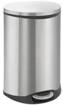 Treteimer EKO Shell Bin 50 L Edelstahl matt M&uuml;lleimer mit d&auml;mpfenden Deckel und