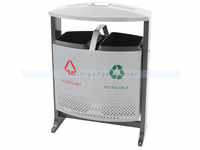 Mülltrennsystem EKO Abfallbehälter 2 x 39 L Aluminium Grau Außenbehälter...