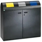 M&uuml;lltrennsystem VAR WS 100R 3-fach antik-silber 3 x 80 L Doppelfl&uuml;gelt&uuml;r mit