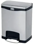 Treteimer Rubbermaid Slim Jim&reg; Edelstahl schwarz 30 L Tretabfallbeh&auml;lter mit Pedal