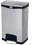 Treteimer Rubbermaid Slim Jim&reg; Edelstahl schwarz 50 L Tretabfallbeh&auml;lter mit...