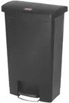 Treteimer Rubbermaid Slim Jim Kunststoff schwarz 50 L Tretabfallbeh&auml;lter mit...