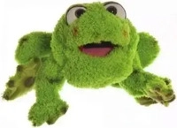 MATTHIES W207, MATTHIES Living Puppets Gro&szlig;e Handpuppe Rolf der Frosch 35 cm