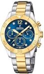 FESTINA Damen Chronograph, SILBER/GOLD/BLAU