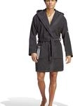 adidas Bademantel, Baumwolle, Kapuze, f&uuml;r Herren, schwarz, L
