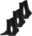FALKE Kurzsocken, 3er-Pack, B&uuml;ndchen, uni, f&uuml;r Damen, schwarz, 35-38