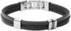 FOSSIL Herren Armband "Vintage Casual JF03686040", Leder/Edelstahl, schwarz/silber
