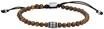 FOSSIL Herren Armband "JF04413040", Edelstahl/Textil/Tigerauge, BRAUN