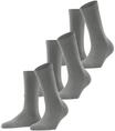 FALKE Kurzsocken, 3er-Pack, B&uuml;ndchen, uni, f&uuml;r Damen, grau, 35-38