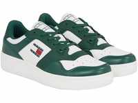 TOMMY Jeans Sneaker "Retro Basket", Leder, Schnürung, für Herren, grün, 41