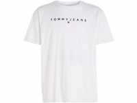 TOMMY Jeans T-Shirt, Baumwolle, Logo-Print, für Herren, weiß, S