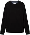 TOM TAILOR Pullover, Rundhals-Ausschnitt, Rippb&uuml;ndchen, f&uuml;r Herren, schwarz, XXL