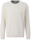 s.Oliver Strickpullover, Rundhals-Ausschnitt, Logo-Stickerei, f&uuml;r Herren, wei&szlig;, S