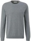 s.Oliver Strickpullover, Rundhals-Ausschnitt, Logo-Stickerei, f&uuml;r Herren, grau, S