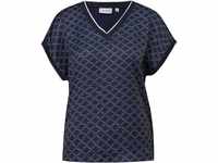 comma, CASUAL IDENTITY T-Shirt, V-Ausschnitt, Allover-Print, für Damen, blau,...