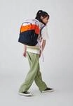 Satch Schulrucksack, Zweiwege-Rei&szlig;verschluss, H&uuml;ftgurt, f&uuml;r Kinder, blau|orange