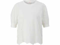 s.Oliver T-Shirt, Ajour-Muster, Halbarm, für Damen, weiß, 36
