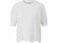 s.Oliver T-Shirt, Ajour-Muster, Halbarm, für Damen, weiß, 36