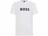 BOSS T-Shirt, Rundhals-Ausschnitt, Logo-Print, für Herren, weiß, M