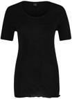 CALIDA Damen Kurzarm-Shirt aus Wolle-Seide True Confidence, schwarz, XS