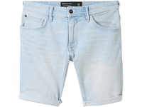 DENIM TOM TAILOR Jeans-Shorts, Used-Waschung, Five-Pocket, für Herren, blau, XL