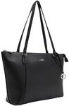 L.CREDI Shopper, Leder-Optik, Rei&szlig;verschluss, f&uuml;r Damen, schwarz