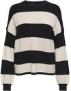 ONLY&reg; Pullover, Streifen, Ballon&auml;rmel, f&uuml;r Damen, schwarz|wei&szlig;, M