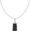 Thomas Sabo Kette mit schwarzem Goldb&auml;ren-Anh&auml;nger und Steinen, schwarz, 45 CM