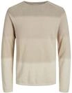JACK & JONES Strickpullover, Baumwolle, Rundhals-Ausschnitt, f&uuml;r Herren, beige, L