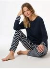 SCHIESSER Casual Essentials Schlafanzug, Single-Jersey Qualit&auml;t, f&uuml;r Damen, blau,