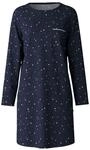 CALIDA Sweet Dreams Sleepshirt, Kniel&auml;nge, Brusttasche, f&uuml;r Damen, blau, L
