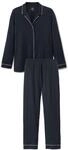CALIDA Damen Pyjama, durchgekn&ouml;pft Night Lovers, blau, L