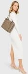 GUESS Henkeltasche, Label-Applikation, Kunstleder, f&uuml;r Damen, beige, 99