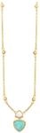 caї Damen Kette mit Anh&auml;nger, 925er Silber Amazonit und wei&szlig;em Achat, GELBGOLD
