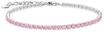 Thomas Sabo Tennisarmband mit pinkfarbenen Steinen, silberfarben, 19 CM