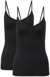CALIDA Top, 2er-Pack, V-Ausschnitt, f&uuml;r Damen, schwarz, M