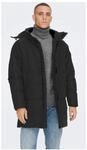 ONLY & SONS Steppjacke, abnehmbare Kapuze, Stehkragen, f&uuml;r Herren, schwarz, S